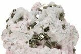Cubic Pyrite and Quartz Crystals on Rhodochrosite - Peru #240648-4